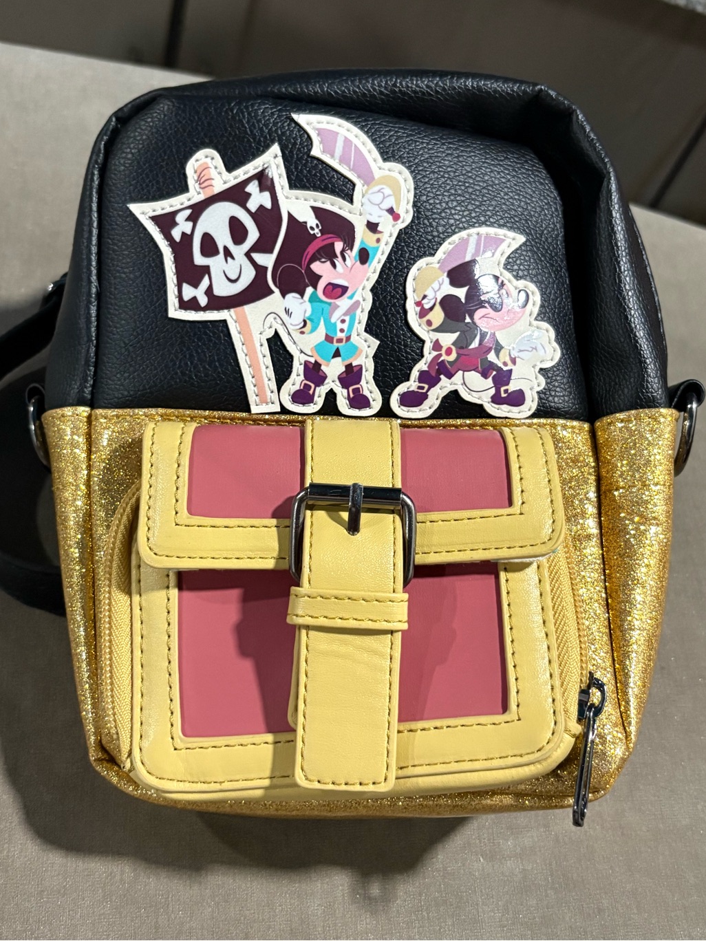 Disney Parks Mickey & Minnie Mouse & Pirates Of The Caribbean Crossbody Bag